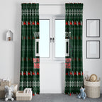 Personalized South Sydney Rabbitohs Christmas Window Curtain Australian Rugby Fans - Pixelated Ugly Xmas Pattern Mascot Santa