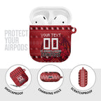 Personalized St George Illawarra Dragons Christmas AirPods Case Australian Rugby Fans - Pixelated Ugly Xmas Pattern Mascot Santa