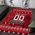 Personalized St George Illawarra Dragons Christmas Area Rug Australian Rugby Fans - Pixelated Ugly Xmas Pattern Mascot Santa