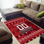 Personalized St George Illawarra Dragons Christmas Area Rug Australian Rugby Fans - Pixelated Ugly Xmas Pattern Mascot Santa