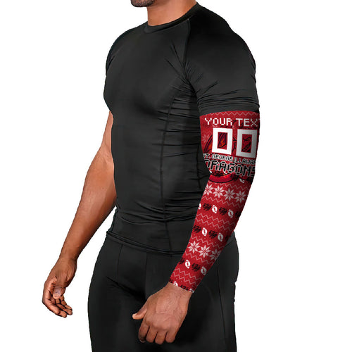 Personalized St George Illawarra Dragons Christmas Arm Sleeves Australian Rugby Fans - Pixelated Ugly Xmas Pattern Mascot Santa