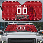 Personalized St George Illawarra Dragons Christmas Auto Sun Shade Australian Rugby Fans - Pixelated Ugly Xmas Pattern Mascot Santa