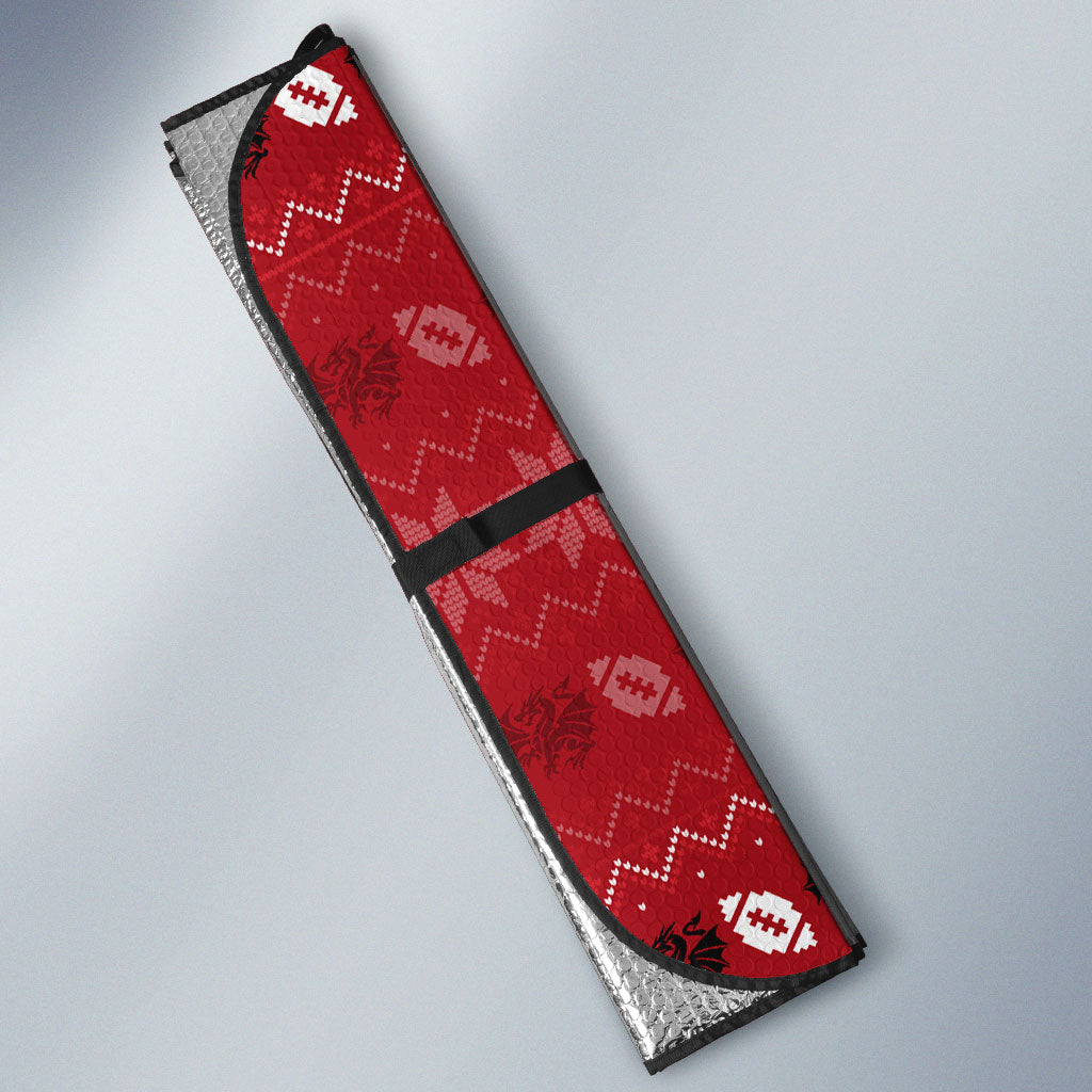 Personalized St George Illawarra Dragons Christmas Auto Sun Shade Australian Rugby Fans - Pixelated Ugly Xmas Pattern Mascot Santa