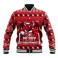 Personalized St George Illawarra Dragons Christmas Baseball Jacket Australian Rugby Fans - Pixelated Ugly Xmas Pattern Mascot Santa