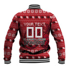Personalized St George Illawarra Dragons Christmas Baseball Jacket Australian Rugby Fans - Pixelated Ugly Xmas Pattern Mascot Santa