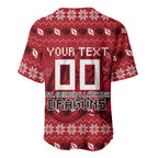 Personalized St George Illawarra Dragons Christmas Baseball Jersey Australian Rugby Fans - Pixelated Ugly Xmas Pattern Mascot Santa