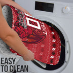 Personalized St George Illawarra Dragons Christmas Bathroom Set Australian Rugby Fans - Pixelated Ugly Xmas Pattern Mascot Santa