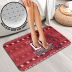 Personalized St George Illawarra Dragons Christmas Bathroom Set Australian Rugby Fans - Pixelated Ugly Xmas Pattern Mascot Santa