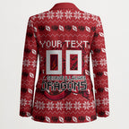 Personalized St George Illawarra Dragons Christmas Blazer Australian Rugby Fans - Pixelated Ugly Xmas Pattern Mascot Santa