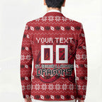 Personalized St George Illawarra Dragons Christmas Blazer Australian Rugby Fans - Pixelated Ugly Xmas Pattern Mascot Santa
