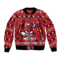 Personalized St George Illawarra Dragons Christmas Bomber Jacket Australian Rugby Fans - Pixelated Ugly Xmas Pattern Mascot Santa