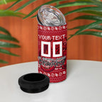 Personalized St George Illawarra Dragons Christmas 4 in 1 Can Cooler Tumbler Australian Rugby Fans - Pixelated Ugly Xmas Pattern Mascot Santa
