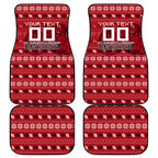 Personalized St George Illawarra Dragons Christmas Car Mats Australian Rugby Fans - Pixelated Ugly Xmas Pattern Mascot Santa