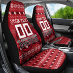 Personalized St George Illawarra Dragons Christmas Car Seat Cover Australian Rugby Fans - Pixelated Ugly Xmas Pattern Mascot Santa