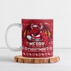 Personalized St George Illawarra Dragons Christmas Ceramic Mug Australian Rugby Fans - Pixelated Ugly Xmas Pattern Mascot Santa
