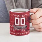 Personalized St George Illawarra Dragons Christmas Ceramic Mug Australian Rugby Fans - Pixelated Ugly Xmas Pattern Mascot Santa