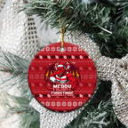 St George Illawarra Dragons Christmas Ceramic Ornament Australian Rugby Fans - Pixelated Ugly Xmas Pattern Mascot Santa