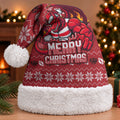 St George Illawarra Dragons Christmas Santa Hat Australian Rugby Fans - Pixelated Ugly Xmas Pattern Mascot Santa