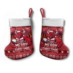 St George Illawarra Dragons Christmas Stocking Australian Rugby Fans - Pixelated Ugly Xmas Pattern Mascot Santa