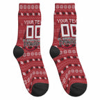 Personalized St George Illawarra Dragons Christmas Crew Socks Australian Rugby Fans - Pixelated Ugly Xmas Pattern Mascot Santa