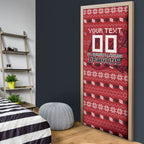 Personalized St George Illawarra Dragons Christmas Door Cover Australian Rugby Fans - Pixelated Ugly Xmas Pattern Mascot Santa