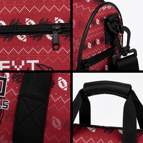 Personalized St George Illawarra Dragons Christmas Duffle Bag Australian Rugby Fans - Pixelated Ugly Xmas Pattern Mascot Santa