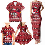 Personalized St George Illawarra Dragons Christmas Family Matching Tank Maxi Dress and Hawaiian Shirt Australian Rugby Fans - Pixelated Ugly Xmas Pattern Mascot Santa