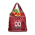 Personalized St George Illawarra Dragons Christmas Grocery Bag Australian Rugby Fans - Pixelated Ugly Xmas Pattern Mascot Santa