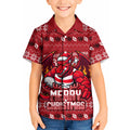 Personalized St George Illawarra Dragons Christmas Kid Hawaiian Shirt Australian Rugby Fans - Pixelated Ugly Xmas Pattern Mascot Santa