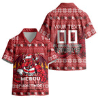 Personalized St George Illawarra Dragons Christmas Kid Hawaiian Shirt Australian Rugby Fans - Pixelated Ugly Xmas Pattern Mascot Santa