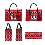Personalized St George Illawarra Dragons Christmas Leather Bag Australian Rugby Fans - Pixelated Ugly Xmas Pattern Mascot Santa