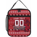 Personalized St George Illawarra Dragons Christmas Lunch Bag Australian Rugby Fans - Pixelated Ugly Xmas Pattern Mascot Santa