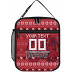 Personalized St George Illawarra Dragons Christmas Lunch Bag Australian Rugby Fans - Pixelated Ugly Xmas Pattern Mascot Santa
