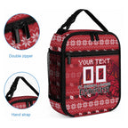 Personalized St George Illawarra Dragons Christmas Lunch Bag Australian Rugby Fans - Pixelated Ugly Xmas Pattern Mascot Santa