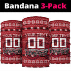 Personalized St George Illawarra Dragons Christmas Neck Gaiter Australian Rugby Fans - Pixelated Ugly Xmas Pattern Mascot Santa