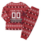 Personalized St George Illawarra Dragons Christmas Pajama Set Australian Rugby Fans - Pixelated Ugly Xmas Pattern Mascot Santa