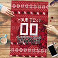 Personalized St George Illawarra Dragons Christmas Puzzle Australian Rugby Fans - Pixelated Ugly Xmas Pattern Mascot Santa