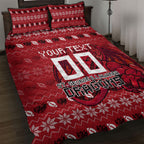 Personalized St George Illawarra Dragons Christmas Quilt Bed Set Australian Rugby Fans - Pixelated Ugly Xmas Pattern Mascot Santa