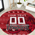 Personalized St George Illawarra Dragons Christmas Round Carpet Australian Rugby Fans - Pixelated Ugly Xmas Pattern Mascot Santa