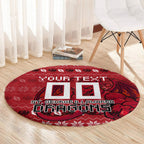 Personalized St George Illawarra Dragons Christmas Round Carpet Australian Rugby Fans - Pixelated Ugly Xmas Pattern Mascot Santa