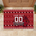 Personalized St George Illawarra Dragons Christmas Rubber Doormat Australian Rugby Fans - Pixelated Ugly Xmas Pattern Mascot Santa