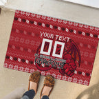 Personalized St George Illawarra Dragons Christmas Rubber Doormat Australian Rugby Fans - Pixelated Ugly Xmas Pattern Mascot Santa