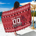 Personalized St George Illawarra Dragons Christmas Sarong Australian Rugby Fans - Pixelated Ugly Xmas Pattern Mascot Santa