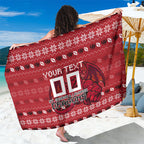 Personalized St George Illawarra Dragons Christmas Sarong Australian Rugby Fans - Pixelated Ugly Xmas Pattern Mascot Santa