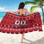 Personalized St George Illawarra Dragons Christmas Sarong Australian Rugby Fans - Pixelated Ugly Xmas Pattern Mascot Santa
