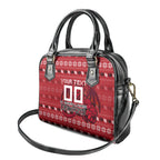 Personalized St George Illawarra Dragons Christmas Shoulder Handbag Australian Rugby Fans - Pixelated Ugly Xmas Pattern Mascot Santa