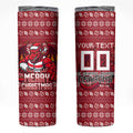 Personalized St George Illawarra Dragons Christmas Skinny Tumbler Australian Rugby Fans - Pixelated Ugly Xmas Pattern Mascot Santa