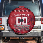 Personalized St George Illawarra Dragons Christmas Spare Tire Cover Australian Rugby Fans - Pixelated Ugly Xmas Pattern Mascot Santa