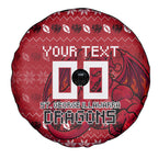 Personalized St George Illawarra Dragons Christmas Spare Tire Cover Australian Rugby Fans - Pixelated Ugly Xmas Pattern Mascot Santa