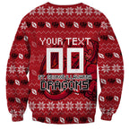 Personalized St George Illawarra Dragons Christmas Sweatshirt Australian Rugby Fans - Pixelated Ugly Xmas Pattern Mascot Santa